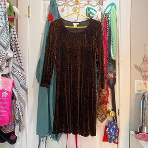 y2k velvet leopard print dress